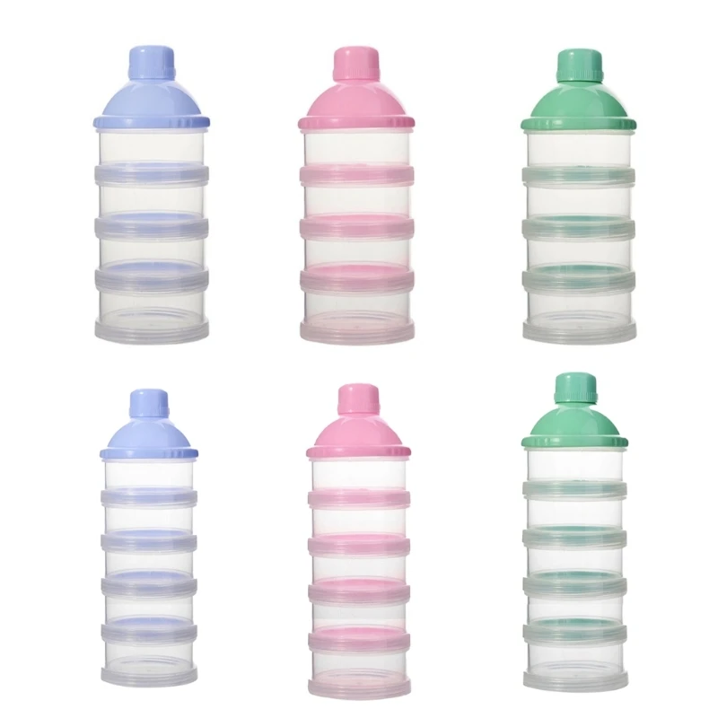Baby Food Dispenser - 4-lagiger/5-lagiger Babybehälter, Milchpulver-Aufbewahrungsflaschenspender, für Reisen, unverzichtbar,