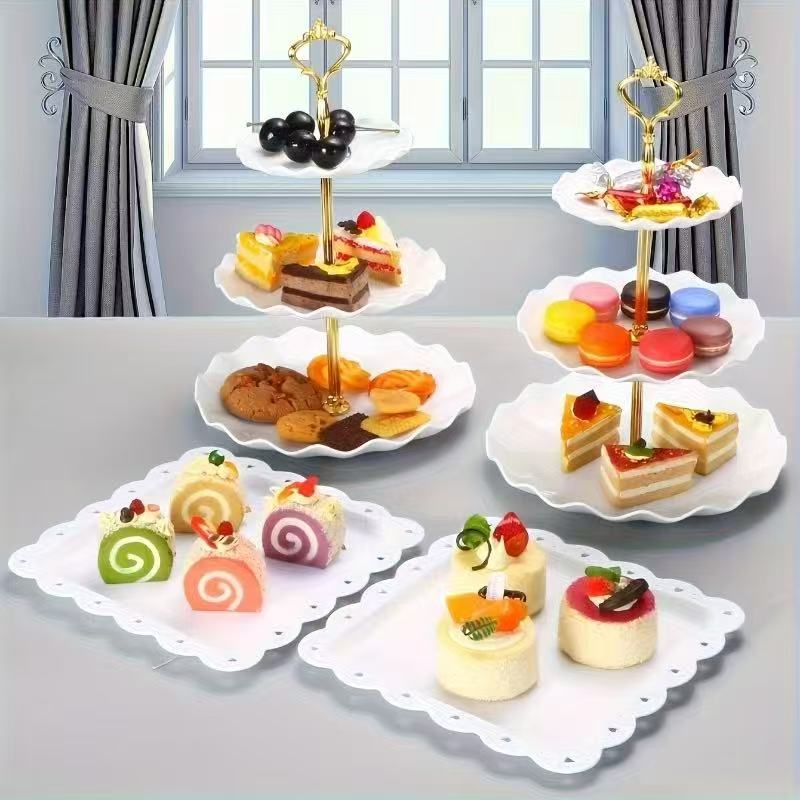 Easy Baby Food - 1/3/4/5-teiliges dekoratives Essenstabletts-Set – Kuchen-/Snack-/Obstteller für