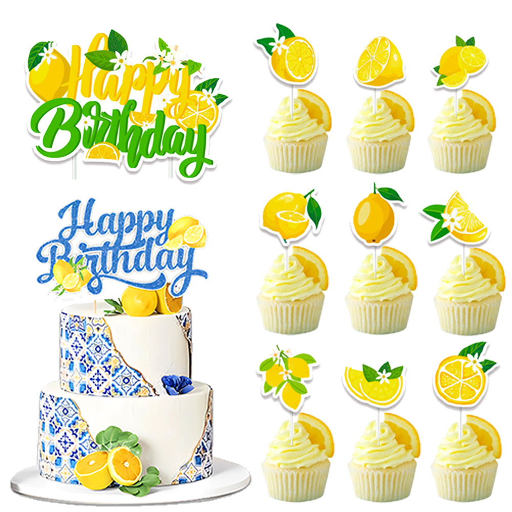Baby Food Ideas - Zitrone Cupcake Topper Sommer süße Zitrone